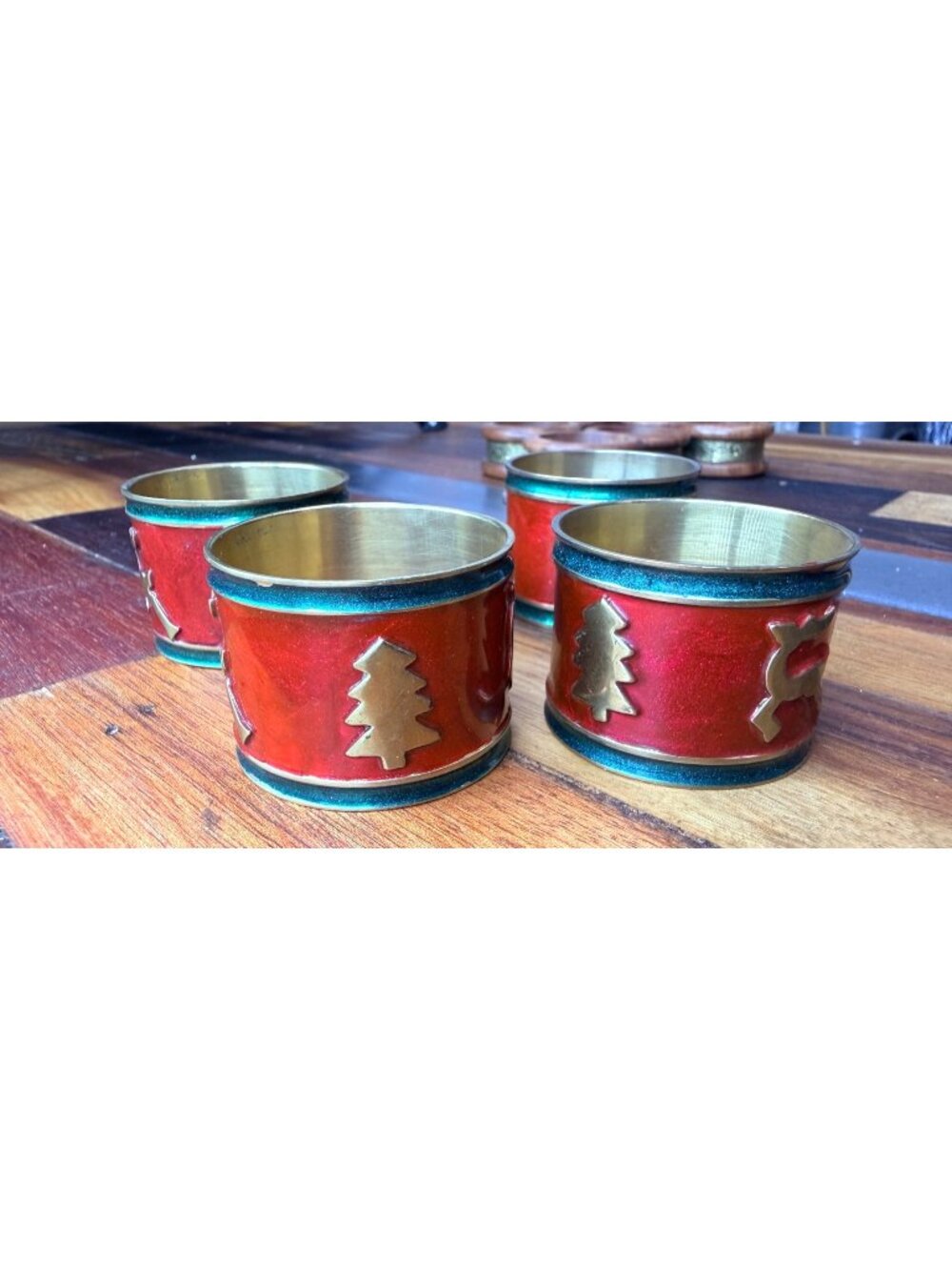 Set of 4 Pier 1 Imports holiday napkin holders,